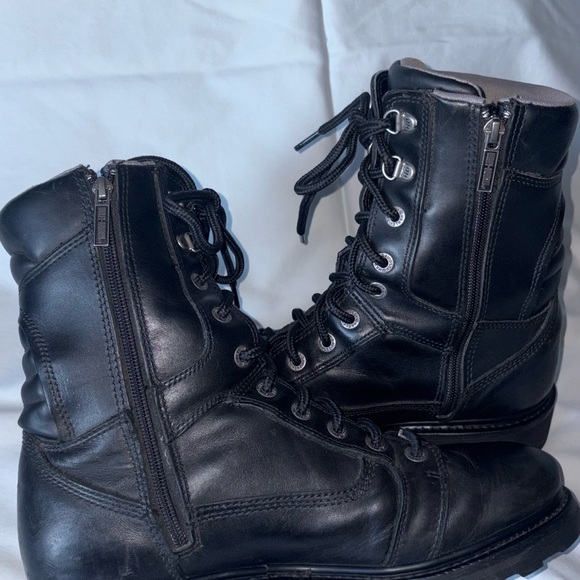 Harley-Davidson Black Leather Lace-Up Boots - Picture 5 of 11
